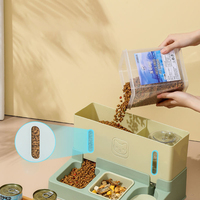 Distributeur automatique d'aliments pour animaux de compagnie en plastique écologique 2 en 1, grande capacité, coloré, multifonctionnel, pour chats et chiens, distributeur d'eau