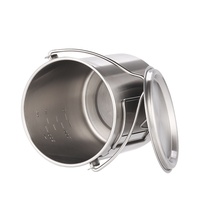 Pot en titane ultraléger portable de 750 ml avec couvercle et poignée pliable pour la cuisine en plein air, le camping et les pique-niques