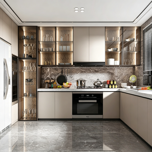 Servicio Integral de Renovación de Cocinas a Medida, Juego Completo de Muebles de <span class=keywords><strong>Cocina</strong></span> Modulares con Electrodomésticos Integrados y Enfriador de Vino - Product Image 3