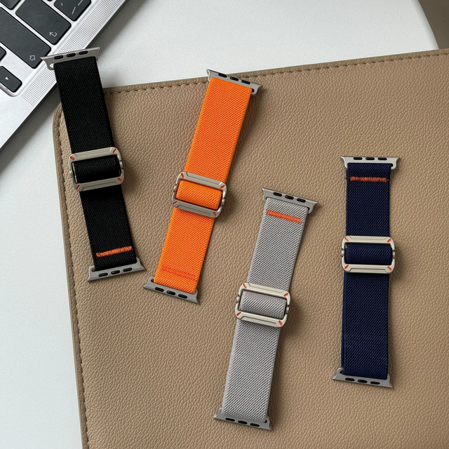 Fashion Pure Color Nylon Elastic Watch Band Strap for Apple Watch 11 10 9 8 Ultra 49mm Replace Strap