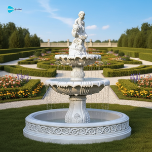<span class=keywords><strong>Fuente</strong></span> de Agua de Jardín de Flujo Laminar, de Gran Tamaño, de Arenisca Blanca y Mármol, <span class=keywords><strong>Fuente</strong></span> de Mármol Multicapa, para Patio de Parque al Aire Libre - Product Image 6