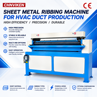 Machine industrielle à cinq/sept lignes pour la fabrication de conduits, machine électrique de nivellement et de formage de nervures pour conduits de ventilation en tôle.