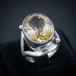 Art Palace Rocking Style 925 Sterling Silver <b>Citrine</b> Gemstone 18K Gold Plated Wedding Engagement <b>Ring</b> with Main Stones Diamond - Product Image 2