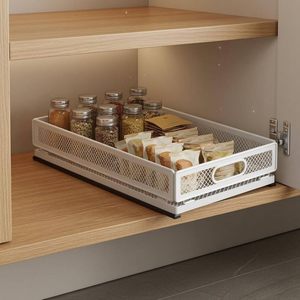 <b>Stackable</b> Foldable Metal Wire Kitchen <b>Storage</b> Rack with Pull-Out <b>Drawer</b> Cabinet Organizer for Spices Bottles Pantry <b>Storage</b> - Product Image 6