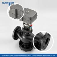 Vanne de régulation électrique à 2 voies PI 24V, signal analogique 4-20mA, construction à bride WCB/GGG40/DI, pour automatisation de bâtiments et climatisation, DN80, OEM