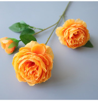Fleurs artificielles en soie, pivoines artificielles à 3 têtes, roses du Brésil, pour mariage et décoration intérieure, vente en gros à prix abordable