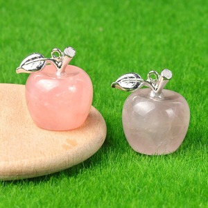 Alta calidad hecha a mano 20mm cuarzo rosa tallado manzana <span class=keywords><strong>piedra</strong></span> semipreciosa Natural artesanías estilo Feng Shui venta al por mayor regalos de navidad - Product Image 3