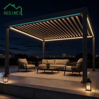 Pergola HESIWEI Chaude pour l'Hiver avec Toit Solaire Thermostatique, Conception Isolante et Cadre en Aluminium pour Jardins et Patios par Temps Froid