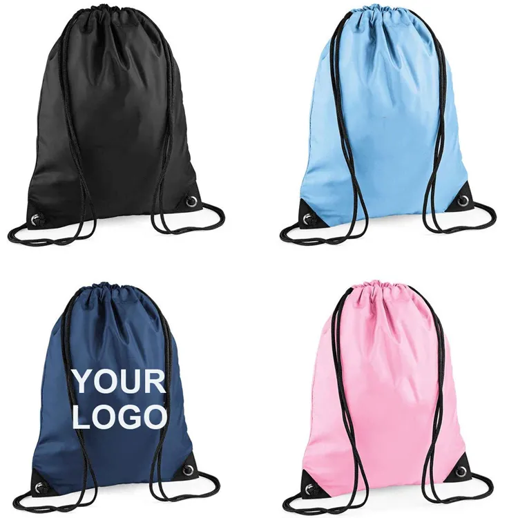 Nylon Drawstring Backpack String Bags Sports Bag Polyester back pack bag