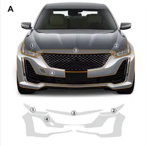 LongTai para Cadillac CT5 Base de luxo Edição 2020-2024 Lâmpada PPF de revestimento de carro invisível de corpo inteiro transparente película protetora