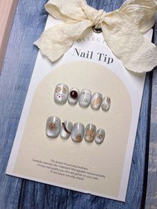 [140] Unghie Finte Press-On Effetto Occhio di Gatto Happy Puppy, Nuova Collezione Autunno/Inverno, Dipinte a Mano, Riutilizzabili, per Studentesse - Product Image 2