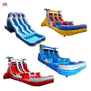 Hete Aanbieding: Driebaans Opblaasbare Waterglijbaan met Zwembad, CE-gecertificeerd, 3 Jaar Garantie voor Plezier - Product Image 1