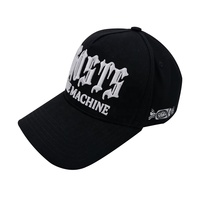 Topi Baseball Trucker Katun Empat Musim Unisex dengan Logo Bordir 3D Puff Berkualitas Tinggi 5 Panel Custom OEM, Gesper Tembaga Emas