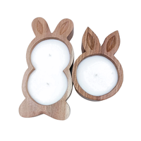 Velas Aromáticas de Madera con Forma de Conejo de Alta Calidad, Marca Privada, Cera de Soja y Coco, Decoración para el Hogar, Bodas y Fiestas, Vietnam