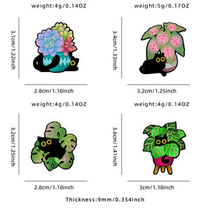 เข็มกลัดเคลือบอ่อนพิมพ์ลาย UV แบบกำหนดเองขายส่ง จำนวนมาก ลายพืชและสีดำ สำหรับออกแบบตราสัญลักษณ์ โรงงานผลิตโดยตรง รับผลิตแบบ OEM ODM มีสินค้าในสต็อก - Product Image 2