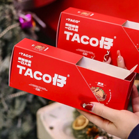 Boîtes d'emballage pour tacos en gros, avec logo, en papier jetable, pour tacos, nachos, burritos, restaurants et street food