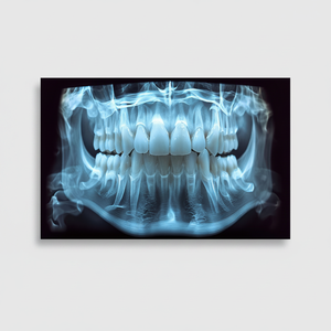 Printed Art Deco Canvas Artwork X-Ray Jaw Design for Dentist Office Wall Hanging <b>Wrapped</b> Panel Canvas - Product Image 2