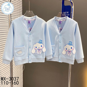 <span class=keywords><strong>Manteau</strong></span> Printemps/Automne Fille 2025 Nouveau Style pour Enfants Plus Âgés Dessin Animé Top Kuromi Mignon Simple Boutonnage Coton Viscose Brossé - Product Image 3