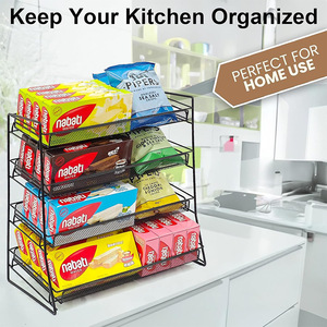Multi Functional Storage Rack 4 Layers Detachable <b>Standing</b> Type Black Kitchen Fruit Vegetable Organizer <b>Shelf</b> - Product Image 2