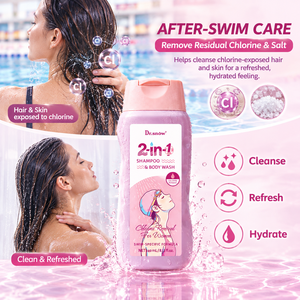 Productos de cuidado capilar y corporal de marca privada, limpiador corporal para después de nadar, elimina el cloro, champú y gel de ducha 2 en 1 para mujeres - Product Image 5