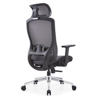 Chaise de bureau ergonomique de direction avec appui-tête 3D, accoudoirs, entièrement en maille, pivotante, hauteur réglable, design moderne pour bureau à domicile