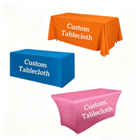 Nappe personnalisée imprimée en couleur, en polyester, pour extérieur, avec jupe de table, idéale pour salons professionnels et outil publicitaire pour la maison