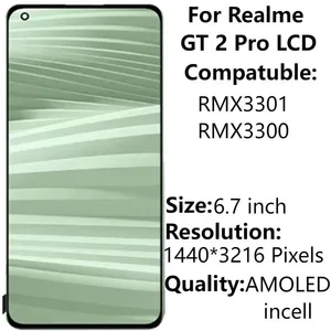 Écran tactile AMOLED avec châssis pour Realme 2 Pro RMX3301 RMX3300, pièces de rechange 100 % originales pour Realme GT 2 Pro - Product Image 1