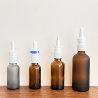 Flacons pulvérisateurs nasaux en verre ambré/gris/givré de 30 ml, 50 ml, 100 ml, vaporisateurs de voyage vides et rechargeables, nettoyant nasal