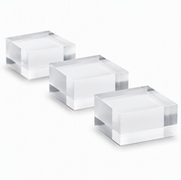 Vente en gros de blocs de présentation en acrylique transparent poli de 2x2x1 pouces, support pour bijoux, base personnalisée OEM