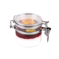Vente en gros de pots alimentaires hermétiques en plastique PS de 220 ml, pots pour herbes médicinales, coupes à fruits, coupes à dessert jetables transparentes avec couvercle