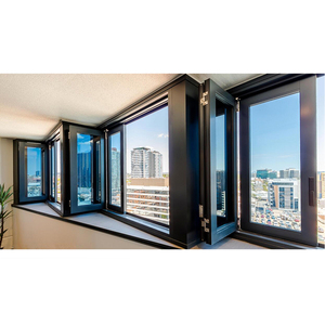 Balcón Último diseño <span class=keywords><strong>Toldo</strong></span> de acordeón Ventana plegable de aluminio Ventanas de vidrio plegables verticales - Product Image 1