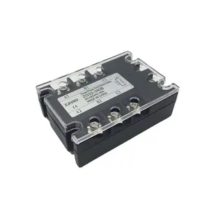 ZJIVNV Relay tiga fase Solid State 3-32vdc ke 90 ~ 480vac kontrol AC DC dengan Cover plastik DC-AC ZG33-340B SSR-40DA