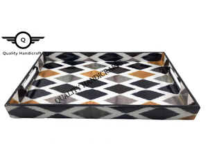 ถาดเสิร์ฟเรซิ่นอีพ็อกซี่ DIY คุณภาพดี ลายแม่น้ำ ไม้มะม่วง พร้อมหูจับโลหะ ขนาด 35x23x1 ซม. ผิวธรรมชาติ สำหรับโรงแรม ร้านอาหาร และเครื่องครัว - Product Image 2