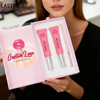 Nouveau Kit Luxueux de Brillant à Lèvres Crème Mat Naturel Marque Privée et Crayon Contour des Lèvres Brun Liquide