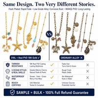 Breloques personnalisées en forme d'étoile de mer et de coquillage, plaquées or, en acier inoxydable, prêtes à être expédiées en gros – Pendentifs océaniques tendance pour bijoux de plage