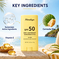 Bâton de protection solaire transparent SPF 50 en gros pour OEM, enrichi en vitamine E, résistant à l'eau, pour enfants, pour le visage et les activités de plein air
