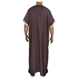 Estilo marroquí musulmán seis colores hombres manga corta islámica Thobe - Product Image 3