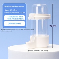 Bouteille d'eau pour animaux de compagnie de 490 ml, hauteur 15 cm, diamètre 7,3 cm, bleu et blanc, à fixer sur la cage, distributeur d'eau pour oiseaux et petits animaux
