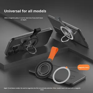 調整可能な金属電話リングキックスタンドスマートトラッキング対応MagSafeアクセサリーiPhone 16 Pro Maxシリコーンループ用 - Product Image 2