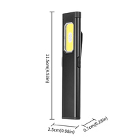 Mini lampe torche LED rechargeable USB Type-C COB, étanche, avec clip magnétique, pour camping et situations d'urgence, 500 lumens, zoom, en aluminium