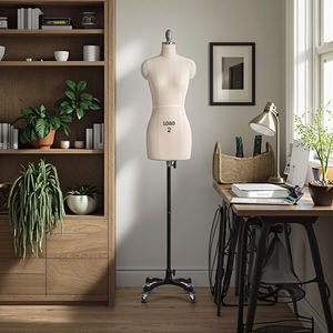 <span class=keywords><strong>Mannequin</strong></span> de modèle de <span class=keywords><strong>couture</strong></span> réglable de style support pour femme avec des caractéristiques de tête et de bras pour adultes en tissu - Product Image 1