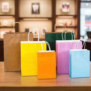 Bolsa de Papel Kraft Reciclable Ecológica Personalizada con Asa de Cordón y Estampado en Caliente para Supermercados y Comida para Llevar - Product Image 1