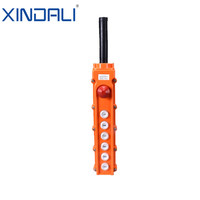 XCD-63CB Interrupteurs à bouton-poussoir électroniques pour grue de levage à 6 trous, télécommande, contrôleur suspendu, boîte de commutation en PVC IP65 10A
