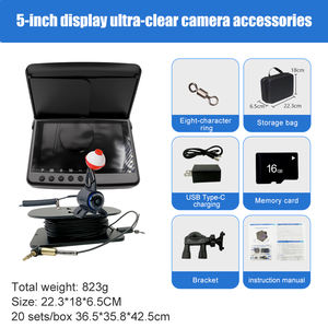 EYEWA Pro Max Caméra vidéo de pêche sous-marine sur glace 2000TVL 4K 5 pouces Moniteur Infrarouge LED Caméra détecteur de poissons portable étanche - Product Image 3