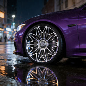 Juego <span class=keywords><strong>de</strong></span> 4 Rines <span class=keywords><strong>de</strong></span> Aleación Viaol Negro Brillante con Acabado Mecanizado, Cubierta Flotante, 5x112 5x114.3 5x120 para Mercedes Audi - Product Image 6