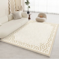 Grand tapis de luxe en fausse fourrure de cachemire, style chinois, personnalisé, géométrique, pour salon et chambre à coucher