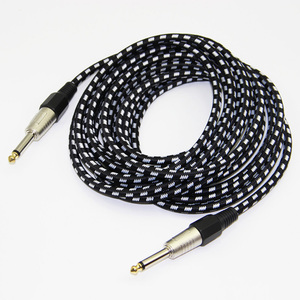 Bochara kabel instrumen musik TS <span class=keywords><strong>1</strong></span>/<span class=keywords><strong>4</strong></span> "<span class=keywords><strong>Jack</strong></span> 6.35mm, kabel kepang untuk Amplifier elektrik gitar Mixer 3m 6m 10m - Product Image 5