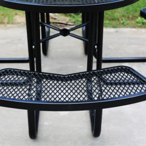 आउटडोर टेबल मेल्ड या पाउडर कोट वाणिज्यिक एंटी-जंग स्टील गार्डन टेबल टेबल 4 बेंच के साथ - Product Image 5