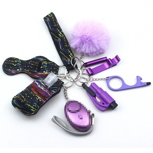 Tùy Chỉnh Người Phụ Nữ Tự Vệ Keychain Kit Tự Bảo Vệ Nguồn Cung Cấp An Toàn Keychain Set Tự Công Cụ Bảo Vệ Keyring PU Móc Chìa Khóa Thiết Lập - Product Image 5