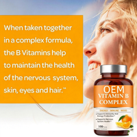 Complexe de Vitamines B en Gros, 100 Comprimés, Énergie, Soutien Immunitaire, Santé du Système Nerveux, Marque Privée OEM